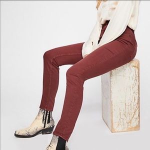 Free People Burgundy Skinny Jeans 24 NWOT